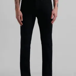 Jack & Jones Black Regular Fit Lightly Washed Jeans image 2