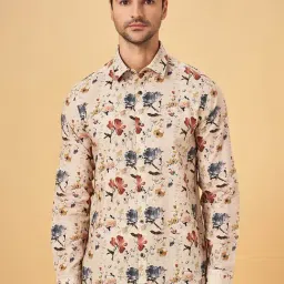 Peregrine By Pantaloons Rutabaga Linen Slim Fit Printed Shirt-picture-18