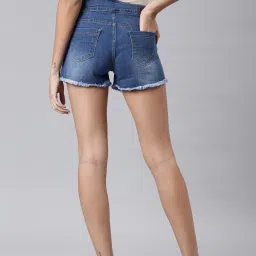 showoffff SHOWOFF Blue Denim Slim Fit Shorts image 2