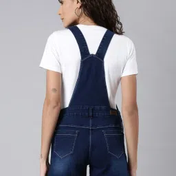 showoffff SHOWOFF Dark Blue Denim Mini Dungaree image 2