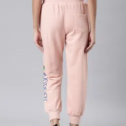 showoffff SHOWOFF Peach Cotton Blend Regular Fit Mid Rise Joggers image 2