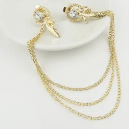 OOMPH Gold Tone Multi Layer Chain Fashion Hair Clip image 1