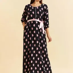 Sweet Dreams Black Printed Nighty-image-21