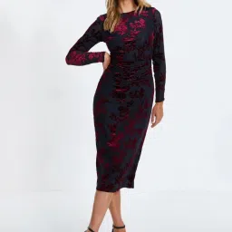 Quiz Red Floral Printed Dress image 1