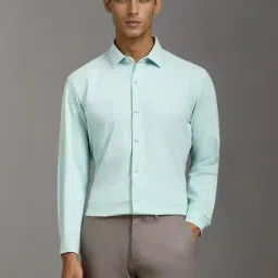 Louis Philippe Blue Slim Fit Printed Shirt-image-92