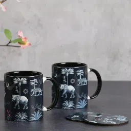 india circus by krsnaa mehta India Circus By Krshna Mehta Multi Printed Coasters with Mugs image 1