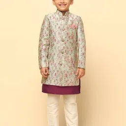 KISAH Multicolor Floral Full Sleeves Kurta, Sherwani with Pyjamas image 1