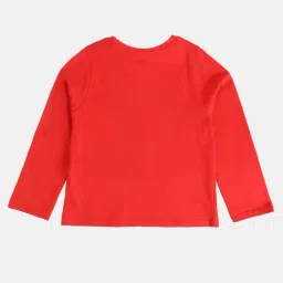 MINIKLUB Girls Red Printed Full Sleeves T-Shirt image 2