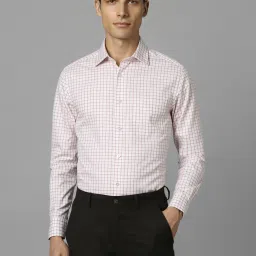 Louis Philippe White Cotton Regular Fit Checks Shirt image 1