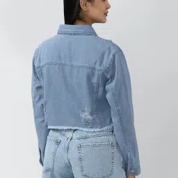 Forever 21 Blue Full Sleeves Denim Jacket image 2