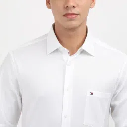 Tommy Hilfiger White Cotton Regular Fit Shirt image 5