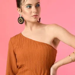 fuchsia PRETTY LOVING THING One Shoulder Bodycon Mini Dress image 4