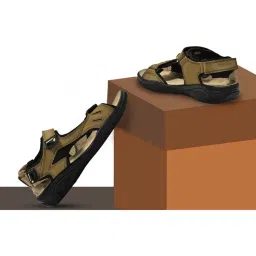 Woodland Men's Khaki Floater Sandals image 1