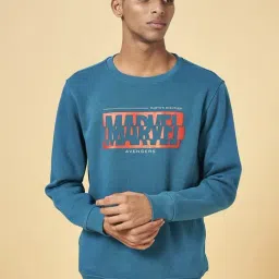 Urban Ranger by Pantaloons Teal Regular Fit Printed Sweatshirt-picture-2