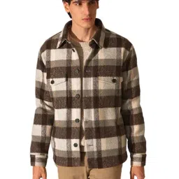 Selected Homme Brown Regular Fit Checks Shacket-picture-20