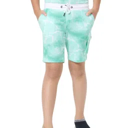 Jack & Jones Junior Boys Green Printed Shorts image 1
