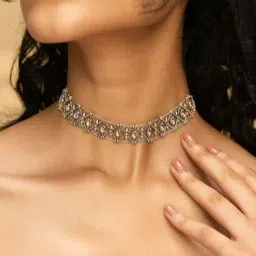 Shaya 925 Silver Oxidized Chamak Dhamak Necklace-image-37