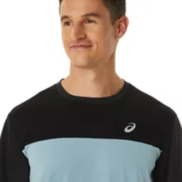 Asics Black & Light Blue Round Neck T-Shirt image 4
