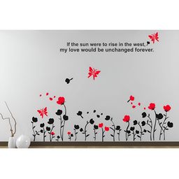 LANSTICK Black & Red Tree With Butterflies Self Adhesive Wall Sticker-picture-19