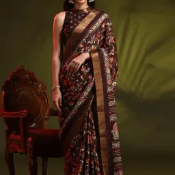 Saree Mall Brown Woven Saree With Unstitched Blouse-picture-14