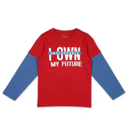 Plum Tree Kids White & Red Printed T-Shirts image 3