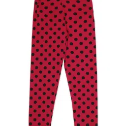 Plum Tree Kids Red & Pink Printed Leggings (Pack of 2) image 3