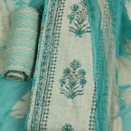 Meena Bazaar Embroidered Pure Cotton Unstitched Dress Material-picture-25