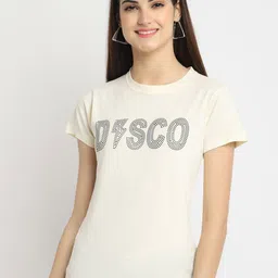 Tromko Women Pack of 3 Typography Printed Round Neck Cotton Regular Fit T-shirts image 3