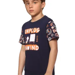 Jack & Jones Junior Dark Blue Graphic Print T-Shirt image 3