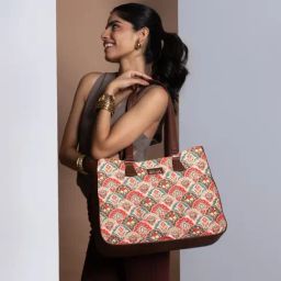 ZOUK Mughal Art Multicolor Printed Tote Handbag-picture-23