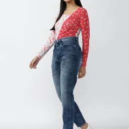 FOREVER 21 WOMEN HIGH WAIST SLIM FIT ANKLE LENGTH JEANS image 4