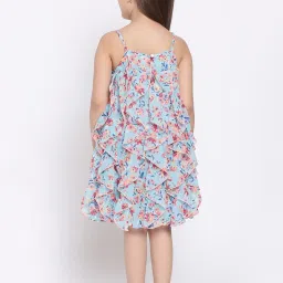 Nauti Nati Kids Blue & Pink Printed Dress image 2