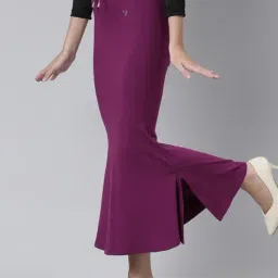 TWIN BIRDS Purple & White Plain Saree Shapewear - Pack Of 2 image 3