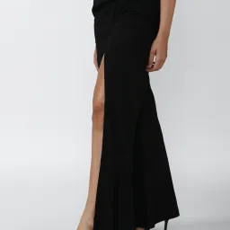 Forever 21 Black Regular Fit Slit Pants image 3