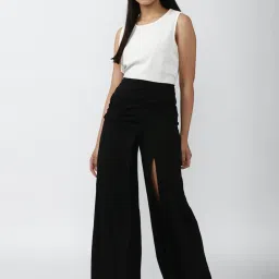 Forever 21 Black Regular Fit Slit Pants image 4