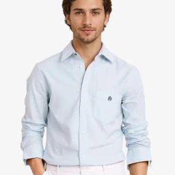 Rare Rabbit Turquoise Regular Fit Solid Shirt-picture-3