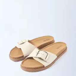 LUNA BLU by Westside Ivory Buckle-Detailed Comfort Sandals - Exclusive-image-2
