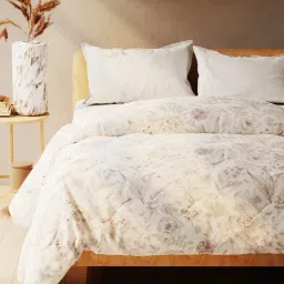 KOPA Audrey Off White Microfibre Floral Double Comforter image 2