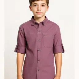 Cavio Boys Magenta Cotton Comfort Fit Shirt-image-84