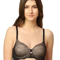 Triumph Black Self Design Non-Wired Medium Coverage Bralette Bra-image-59