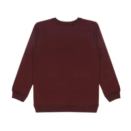 Cavio Kids Maroon Printed Full Sleeves T-Shirt image 2