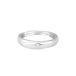 GIVA 925 Sterling Silver Rhodium Plated Cubic Zircon Studded True Love Adjustable Ring image 4
