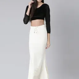 TWIN BIRDS Purple & White Plain Saree Shapewear - Pack Of 2 image 4