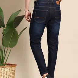 Mast & Harbour Men Carrot Low Distress Light Fade Stretchable Jeans image 5