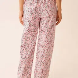 La Vie En Rose Red Floral Print Flannel Pyjama Set image 4