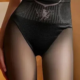 Poftik Women Self Design Cotton Tummy Stockings-image-1