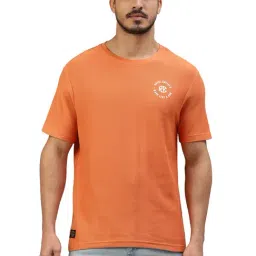 Royal Enfield MLG Classic Peach Regular Fit Logo Print Crew T-Shirt-image-24