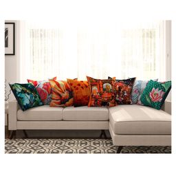 SEJ by Nisha Gupta Abstract Premium 16 by 16 Cushion Covers Set of 8 - Multicolor-picture-14
