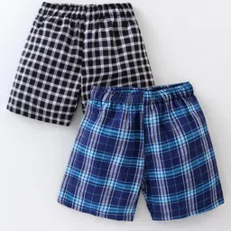 Rikidoos Cotton Pack Of 2 Checked Boxers - Black & Blue-picture-29