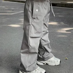 tior Cotton Woven Solid Cargo Pants - Grey-picture-23